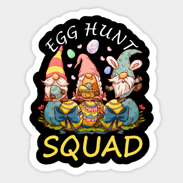 Egg Hunt Squad Easter Funny Gnomes Lovers Gift Sticker by AlmaDesigns